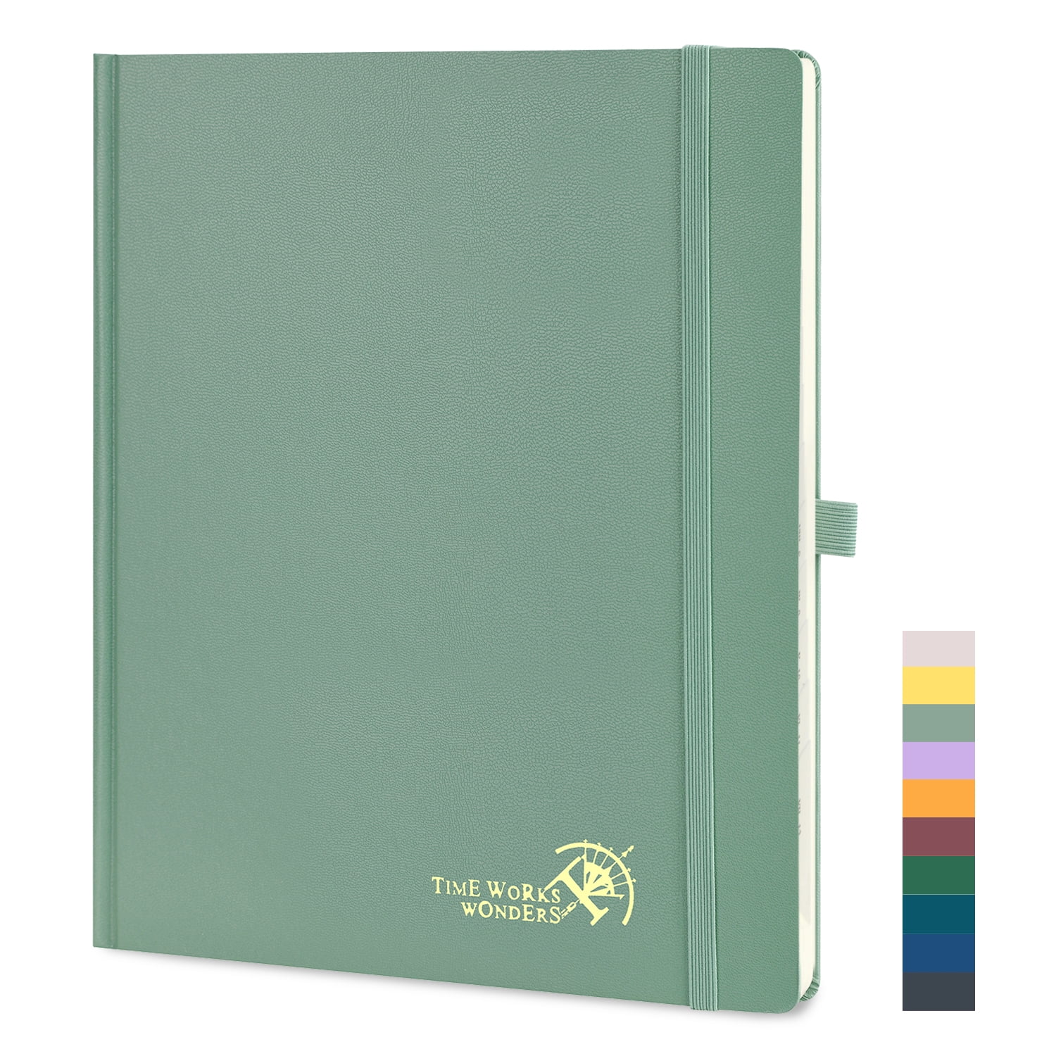 POPRUN Academic Planner 2026-2027, 8.5"x 10.5", (Jul.26-Jun.27) Weekly Monthly Appointment Book with Hourly Time Slots, Hardcover Spiral Bound, 100GSM Thick Paper - Midnight Green