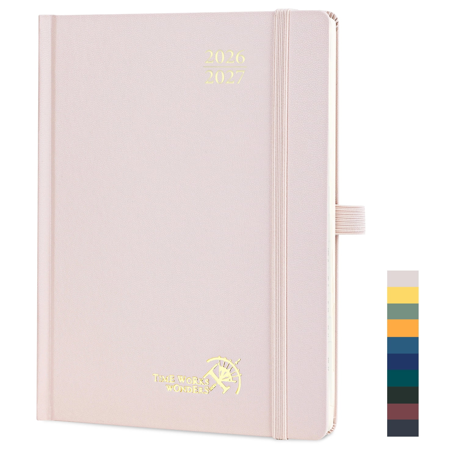 POPRUN Academic Planner 2026-2027, 6.5"x 8.5", (Jul.26-Jun.27) Weekly Monthly Appointment Book with Hourly Time Slots, Hardcover & Monthly Tabs, 100GSM Thick Paper - Light Pink