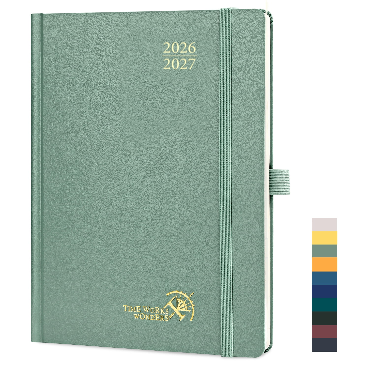 POPRUN Academic Planner 2026-2027, 6.5"x 8.5", (Jul.26-Jun.27) Weekly Monthly Appointment Book with Hourly Time Slots, Hardcover & Monthly Tabs, 100GSM Thick Paper - Midnight Green