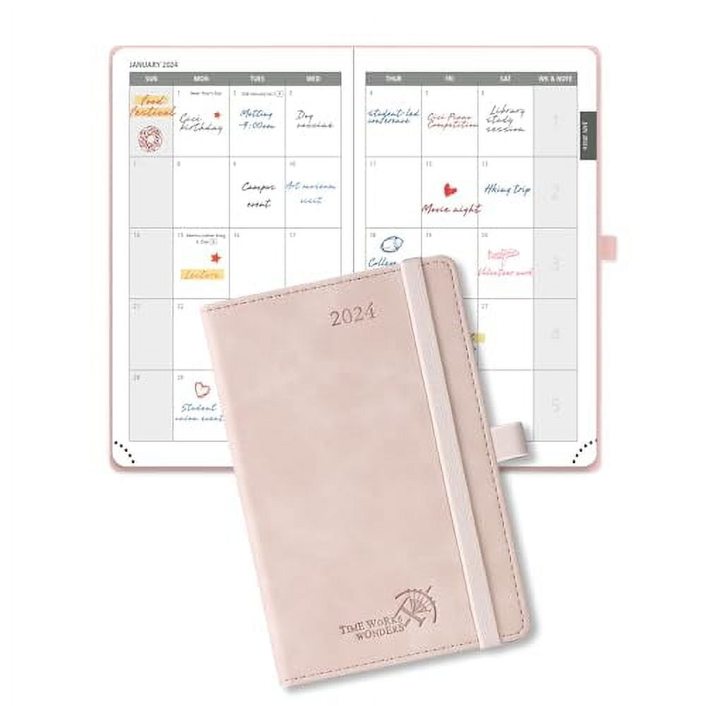 POPRUN Monthly Planner 20242025 2 Year Pocket Calendar Book for