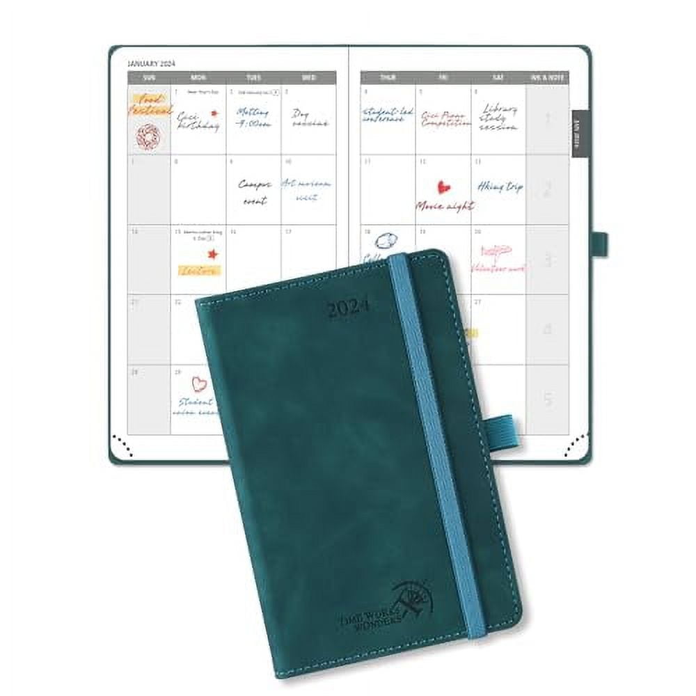 POPRUN Monthly Planner 20242025 2 Year Pocket Calendar Book for