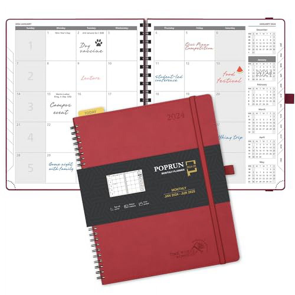 POPRUN Monthly Planner 20242025 Spiral Bound (8.5'' x 10.5'') 18