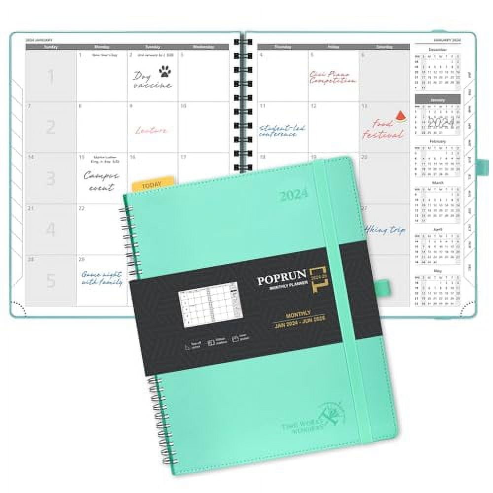 POPRUN Monthly Planner 2024-2025 Spiral Bound (8.5'' X 10.5'') 18 ...