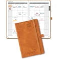 thumbnail image 1 of POPRUN Monthly Planner 2025-2026, 2 Year Pocket Planners & Appointment Book, A6-4" x 6.25" Hard Cover with Pocket Calendar Book for Purse, 100 GSM Thick Paper - Brown, 1 of 5