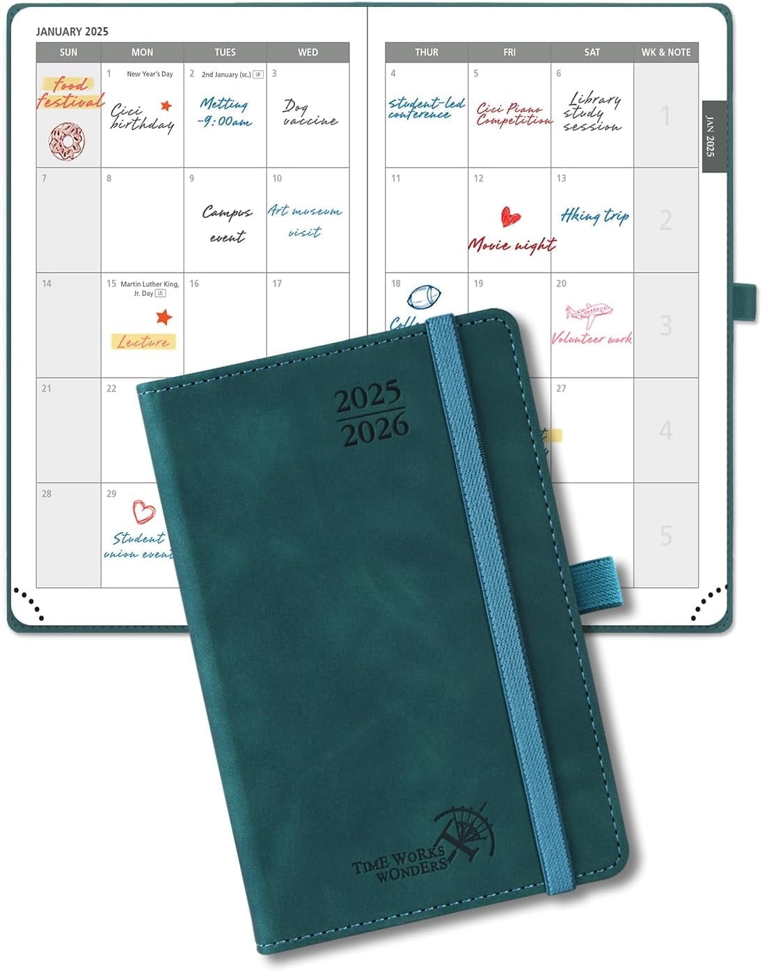 POPRUN Monthly Planner 20252026, 2 Year Pocket Planner, A64" x 6.25