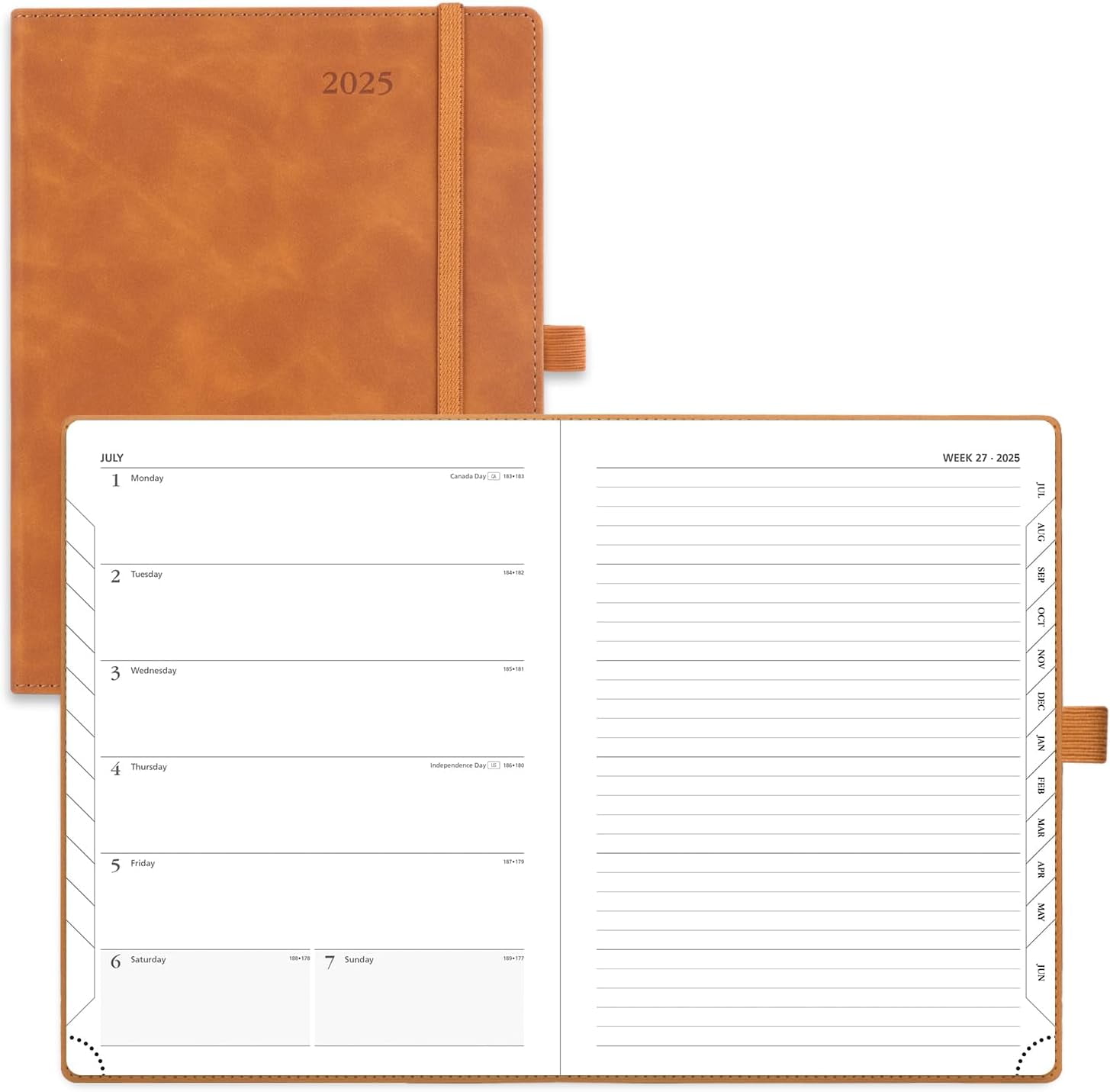 POPRUN Planner 2025, 6.5" x 8.5" Weekly 