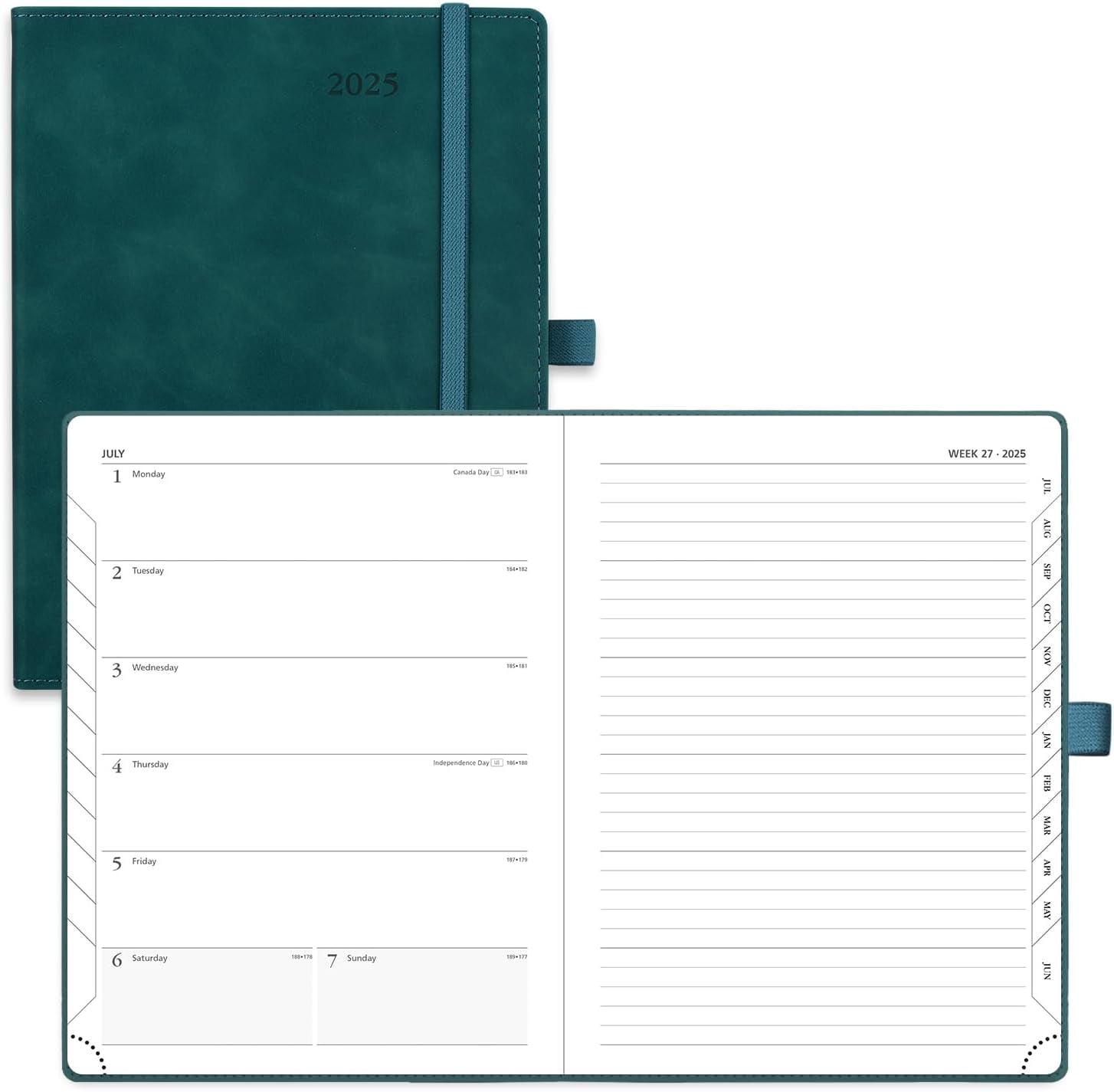 POPRUN Planner 2025, 6.5" x 8.5" Weekly 