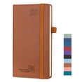 thumbnail image 1 of POPRUN Pocket Planner 2026-2027, 3.5" x 6.5", (Aug 26-Dec 27) Academic Pocket Calendar for Purse with Storage Pocket, Vegan Leather Hardcover - Brown, 1 of 6
