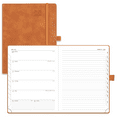 thumbnail image 1 of POPRUN Weekly Planner 2025-2026, Medium 6.5''x 8.5'', Academic Calendar Notebook (JUL.25 - JUN.26) with Monthly Tabs, Leather Soft Cover, Inner Pocket, 100 GSM - Brown, 1 of 7