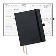 POPRUN Academic Planner 2026-2027, 6.5"x8.5", Weekly and Monthly Calendar Jul.26-Jun.27, Flexible Cover, Monthly Tabs, 100 GSM Paper - Black