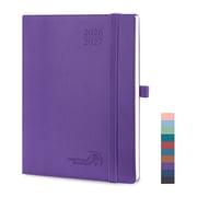 POPRUN Academic Planner 2026-2027, 6.5"x8.5", Weekly and Monthly Calendar (Jul.26-Jun.27), Flexible Cover, Monthly Tabs, 100 GSM Paper - Purple