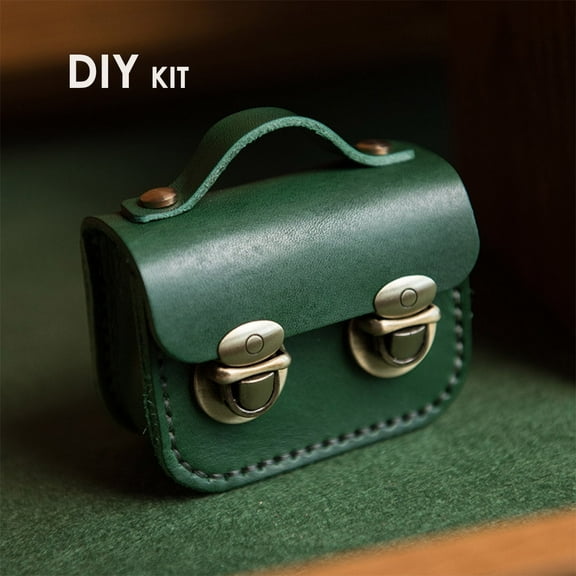 POPSEWING Mini Satchel Bag Full Grain Leather DIY Kit Earphone Case
