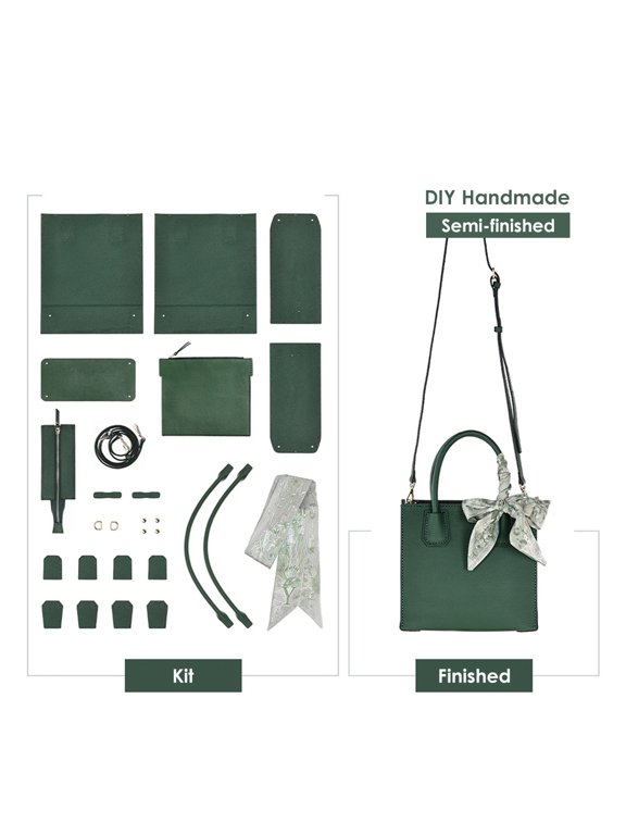 Top Grain Leather Mini Tote Handbag DIY Kit