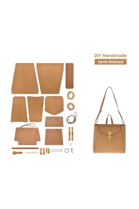 Top Grain Leather Women Tote Backpack Bag Making DIY Kit