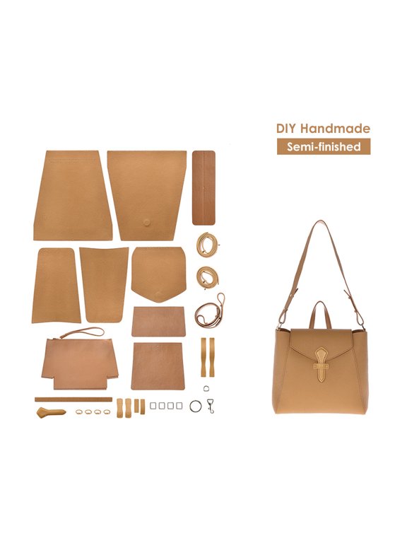 Top Grain Leather Women Tote Backpack Bag Making DIY Kit