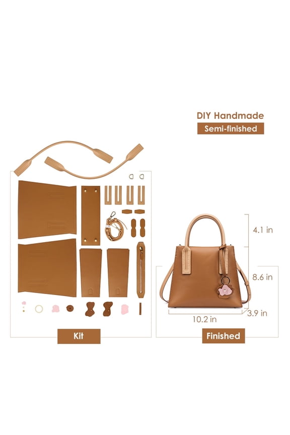 Women Top Handles Handbag Leather DIY Kit