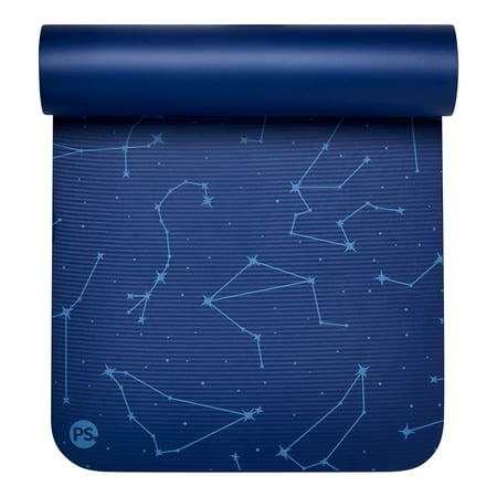 Popsugar Fitness Mat, 24" x 72" x 10mm Thick, Constellation Blue