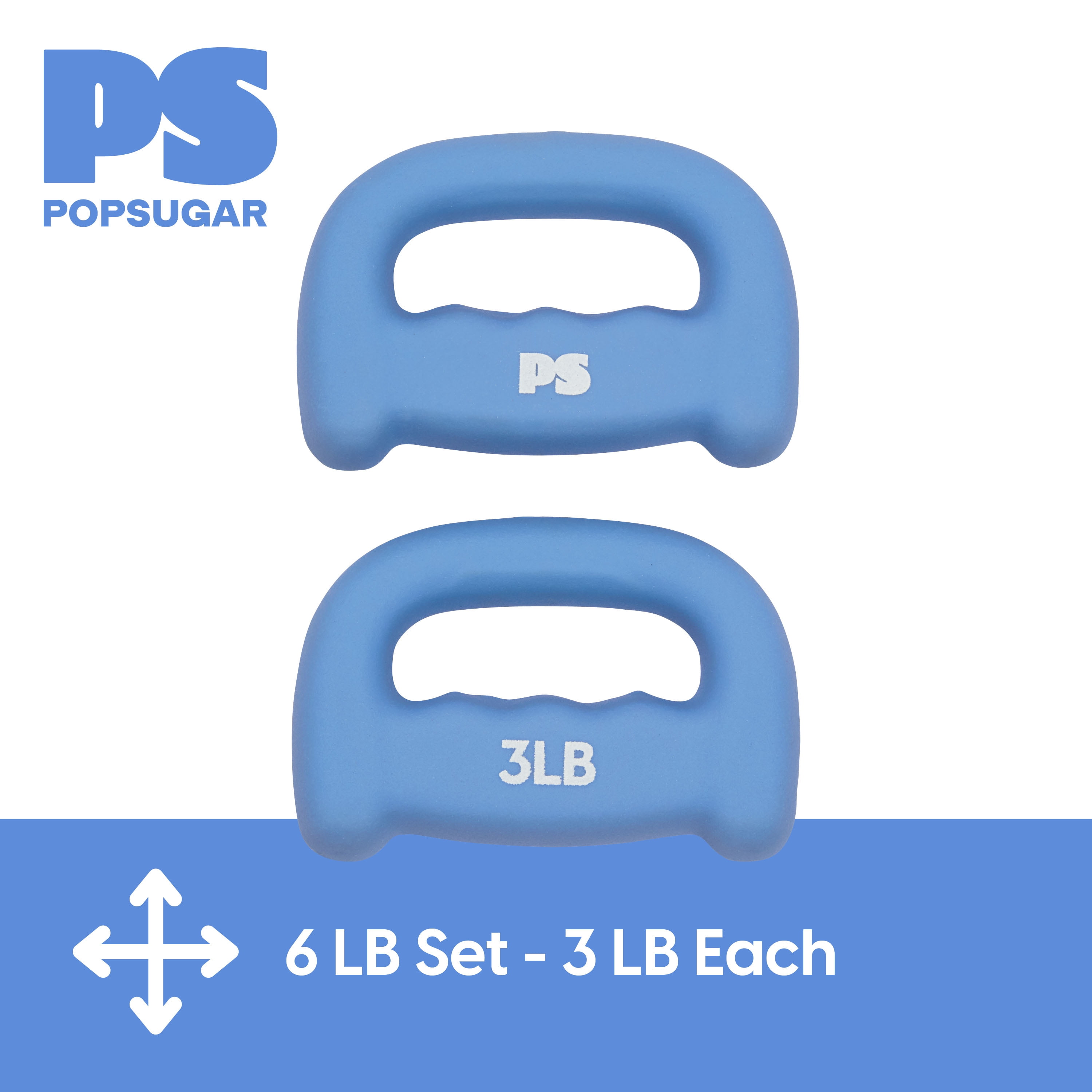Popsugar Hand Grip Weight Set, 3lb Each, Set of 2, Periwinkle