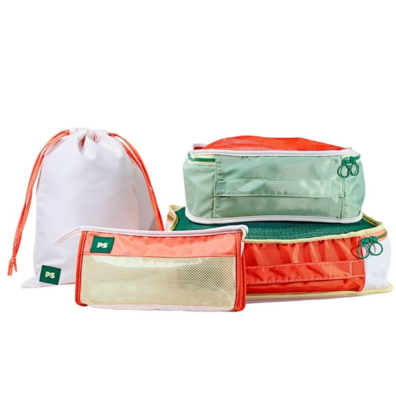 Popsugar Packing Cubes Set - 4 Pack Travel Packing Cubes for Travel with Laundry Bag Organizer