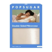POPSUGAR Quality Pillowcase, Double Sided Satin and Terry Cloth Design, Beige, Standard Size