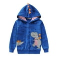 thumbnail image 1 of POPTEM Boys Dinosaur Hoodies Sweatshirts Cotton Sweater Long Sleeve Front Zip-up Casual Outwear 6T, 1 of 8