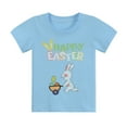 thumbnail image 1 of POPTEM Boys Easter Day T-Shirt Bunny Graphic Tee Short Sleeve Tops Blue 6T, 1 of 6