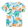 thumbnail image 1 of POPTEM Boys Graphic Tee Dinosaur T-Shirt Short Sleeves Top White 7T, 1 of 8