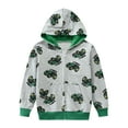 thumbnail image 1 of POPTEM Boys Hoodies with Pocket Zip-up Jacket Tractor Graphics Hooded Sweatshirt for Kids Gray 7T, 1 of 8