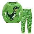 thumbnail image 1 of POPTEM Boys Pajamas Dinosaur Print Shirt Long Pants Cotton Sleepwear for Kids 2-Piece Size 7, 1 of 8