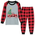 thumbnail image 1 of POPTEM Kids Christmas Pajamas Plaid Sleeve Holiday Sleepwear 2-Piece Size 7, 1 of 8