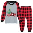 thumbnail image 1 of POPTEM Toddler Christmas Pajamas Plaid Sleeve Kids Holiday Sleepwear 2-Piece Red 3T, 1 of 8