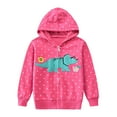 thumbnail image 1 of POPTEM Girls Hoodie Dinosaur Graphic Hooded Sweatshirt Zip-Up Jacket Pink Size 6, 1 of 7