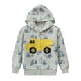 thumbnail image 1 of POPTEM Little Boys Hoodie Front Zipper Truck Sweatshirt Long Sleeve Hood Casual Jacket 2-7t, 1 of 7