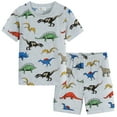 thumbnail image 1 of POPTEM Toddler Boy Pajamas Short Sleeve Dinosaur Pjs Cotton Sleepwear Sets 2-Pieces Grey 5T, 1 of 8