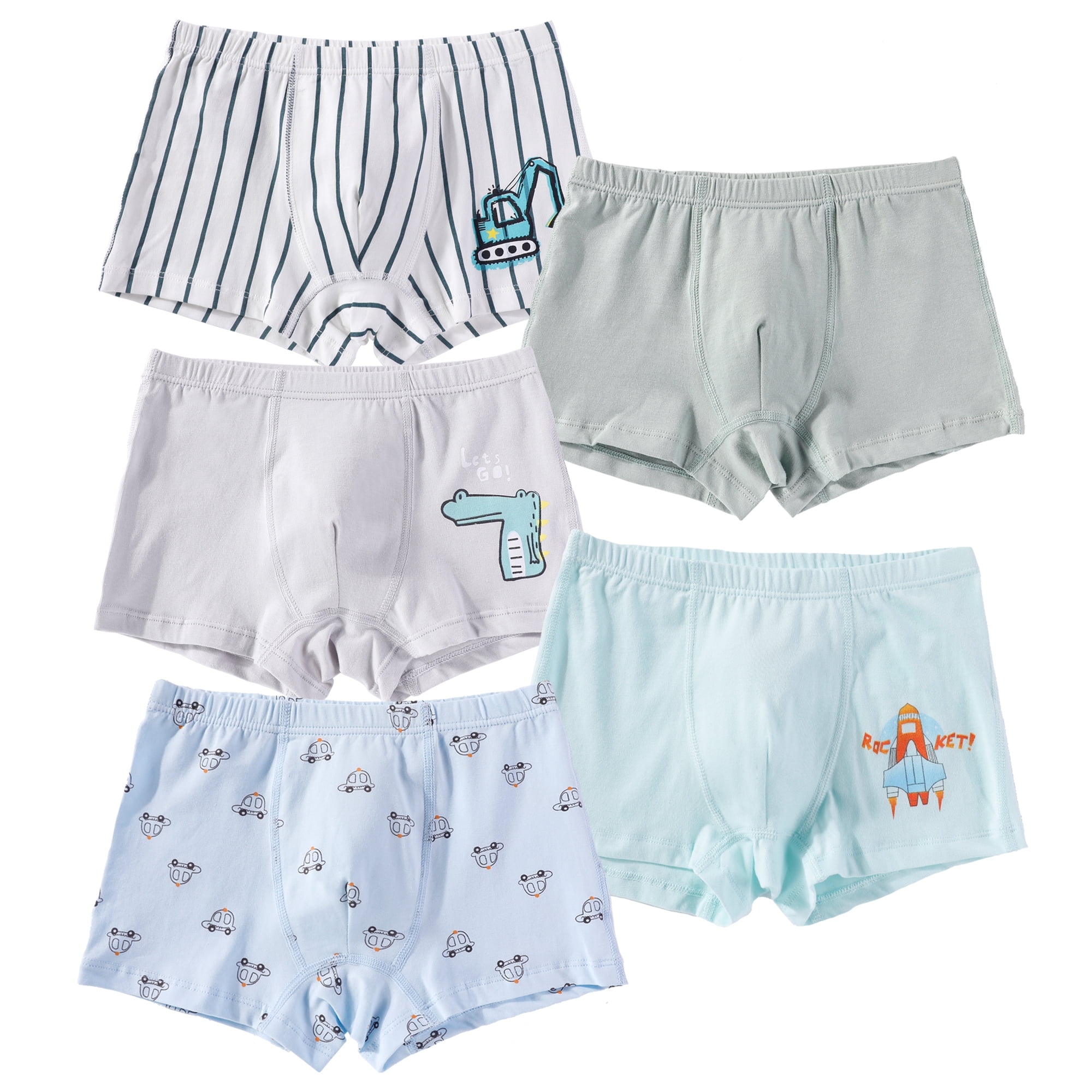 POPTEM Toddler Boys Boxer Briefs Excavator Graphics Cotton Underwear 5 ...