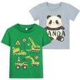 thumbnail image 1 of POPTEM Toddler Boys T-Shirt Excavator Graphic Short Sleeves Cotton Tops 2-Pack 3T, 1 of 8