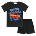 thumbnail image 1 of POPTEM Toddler Boys Tee and Shorts Sets Truck Graphic Short Sleeves Outfits 2-Piece Black 3T, 1 of 9