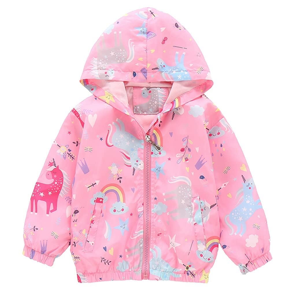 Girls Long Sleeve Hooded Windbreaker Coat main image 1