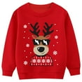 thumbnail image 1 of POPTEM Toddler Girls Boys Christmas Sweatshirt Reindeer Snowflakes Cotton Tops Long Sleeve Christmas Clothes Red 2T, 1 of 6