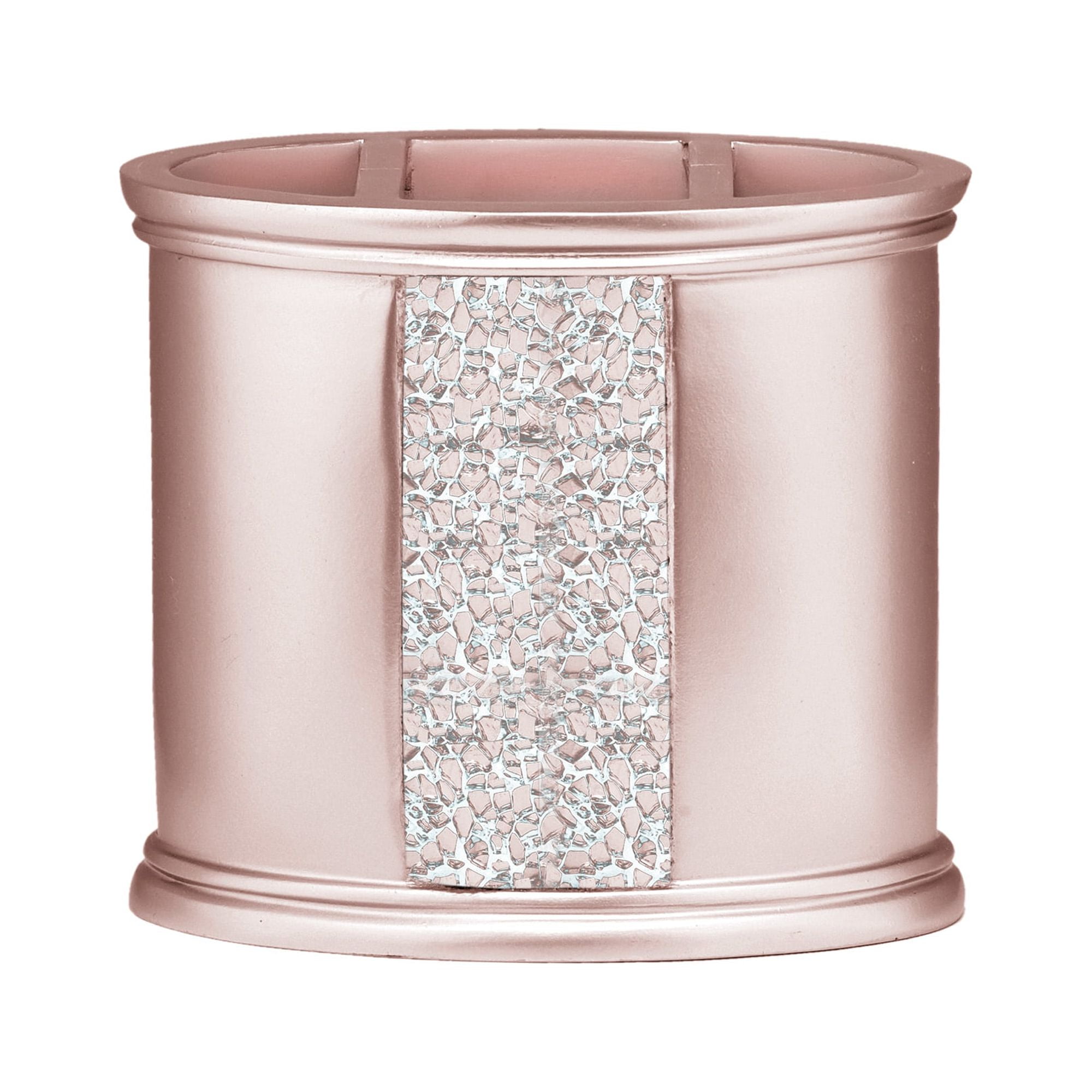 Blush Resin Mosaic Mirrored Toothbrush Holder