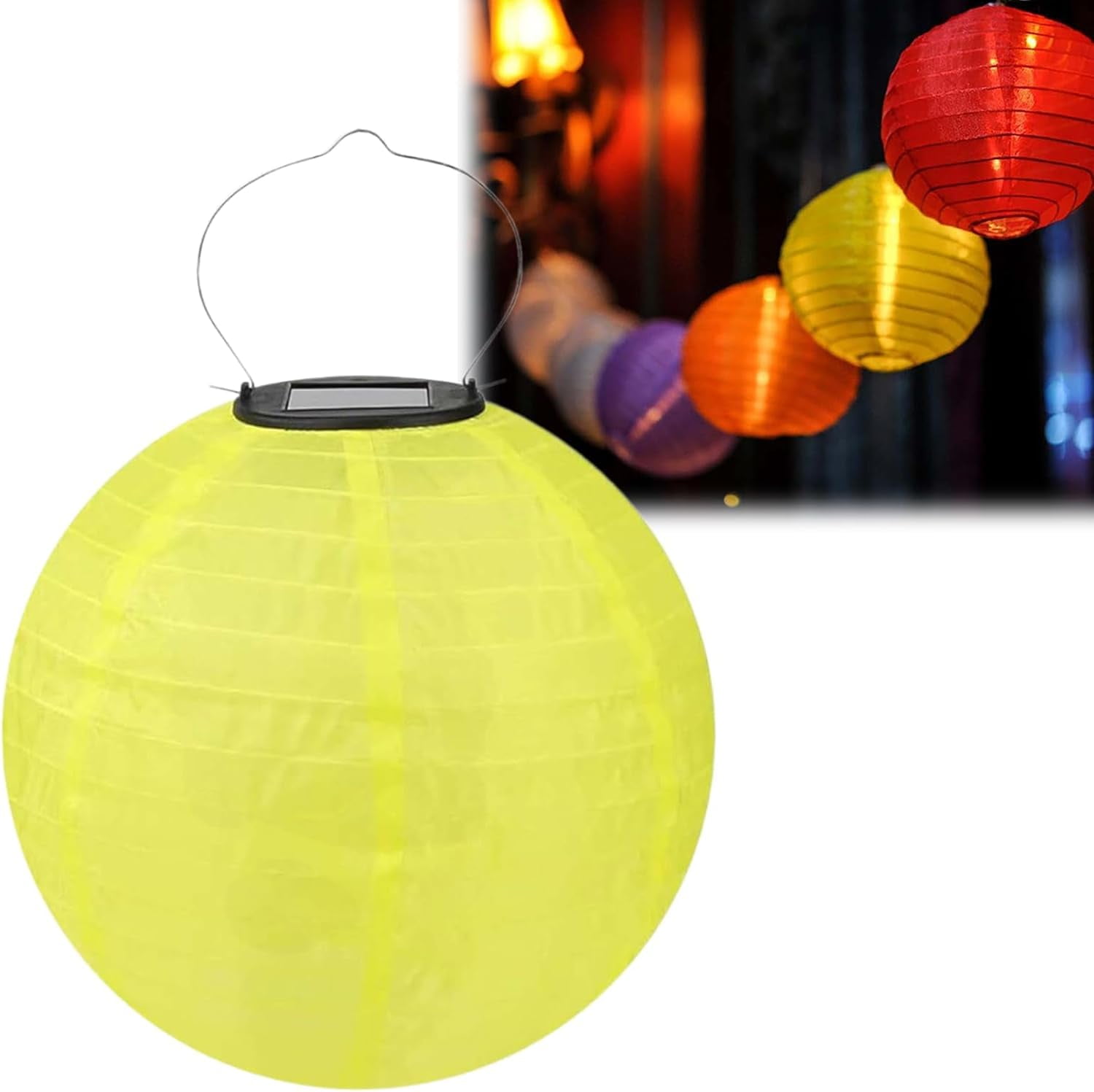 POPUQS Solar Powered Outdoor Hanging Lanterns, Waterproof LED Nylon Design