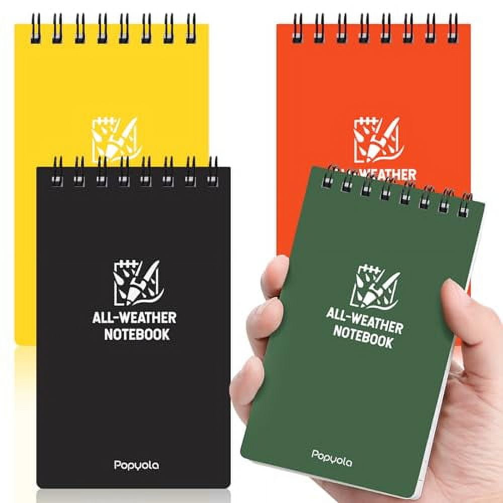 POPYOLA Waterproof Pocket Notebook, All Weather 3x5 Pocket Notepads with Lined Pages, Small Top