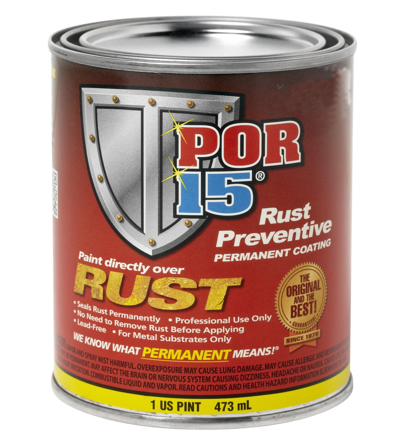 POR-15 45408, Rust Preventive Paint, Semi Gloss Black, Pint