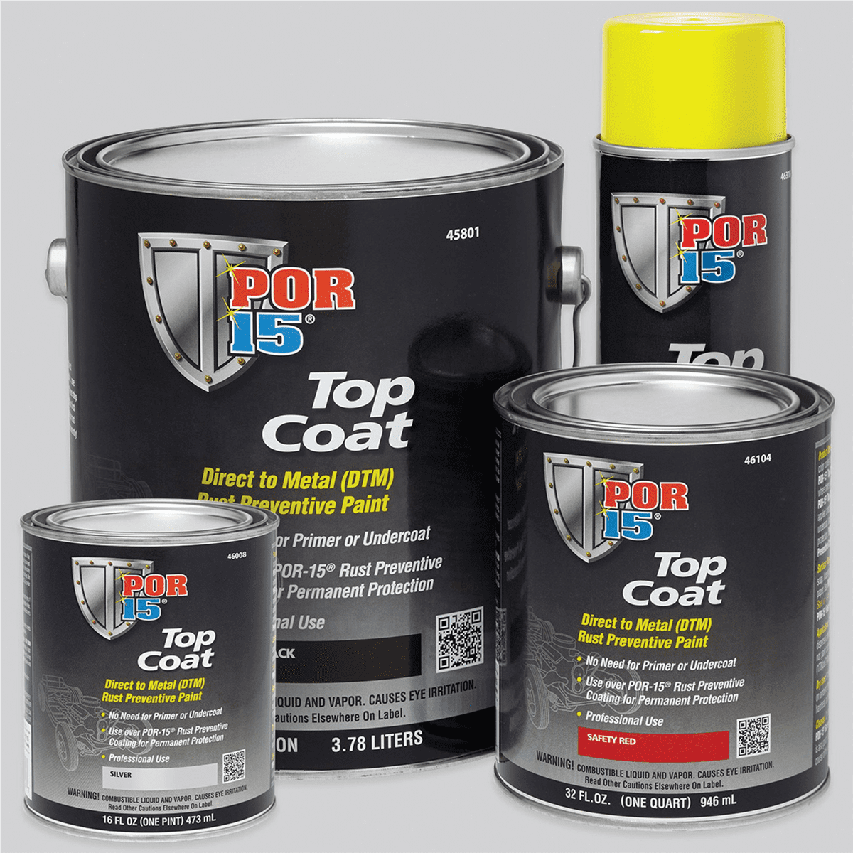 POR-15 INC 46801 Top Coat DTM Paint, 1 gal Can, White, Liquid, 30 to 60 min Curing