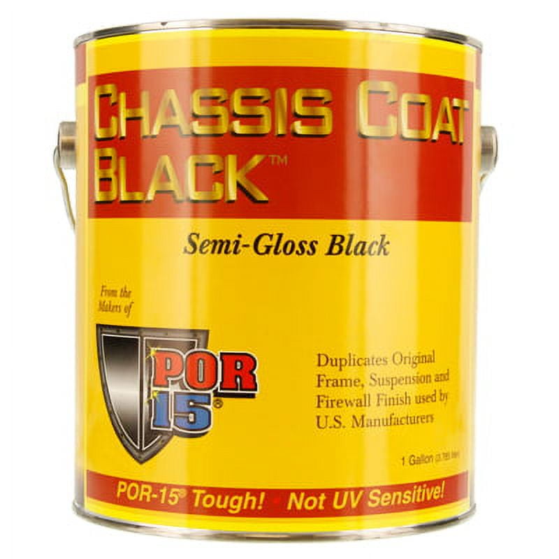 POR15 45901 Top Coat DTM Paint, 1 gal Can, Chassis Black, Liquid, 30