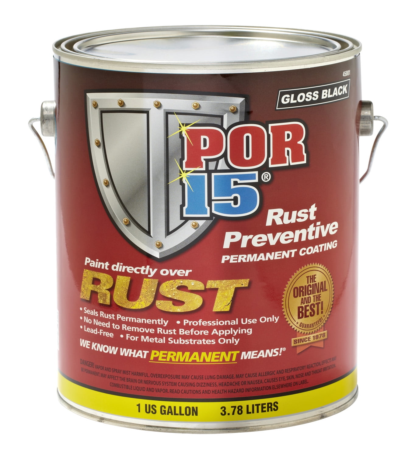 POR-15 45001 Rust Preventive Coating, Gloss Black, 1 Gallon