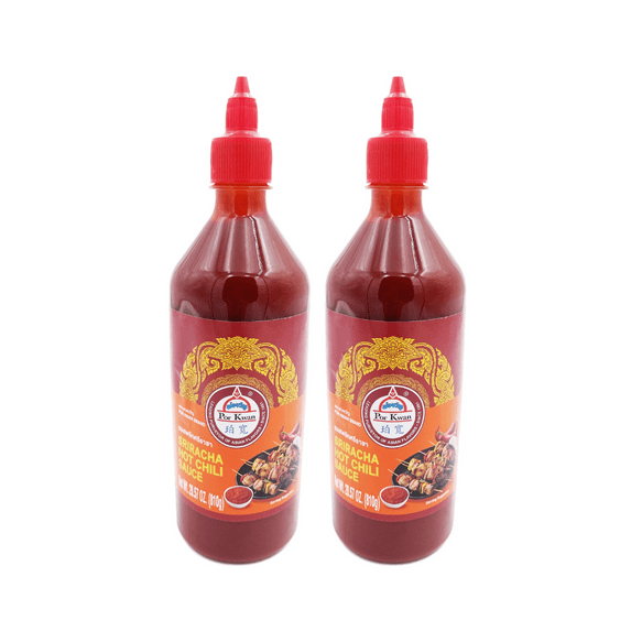 POR KWAN Sriracha Large Hot Chili Sauce | Authentic Thai Flavor | Spicy & Tangy | Ideal for Grilling, Dipping & Pho