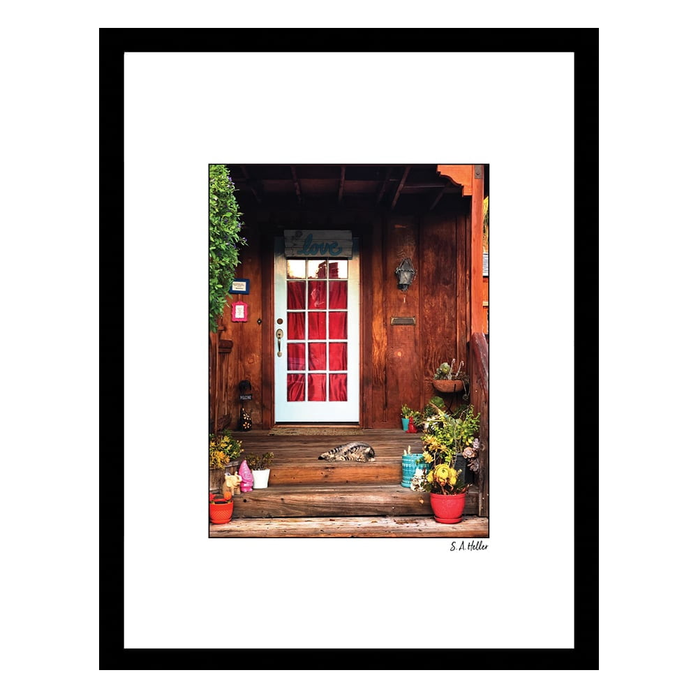 PORCH CAT Framed Printed Photograph