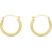 PORI JEWELERS 10K Gold 1.5mm x15mm Hoop earrings - Jewelry for Women/Girls - Small Hoop Earrings