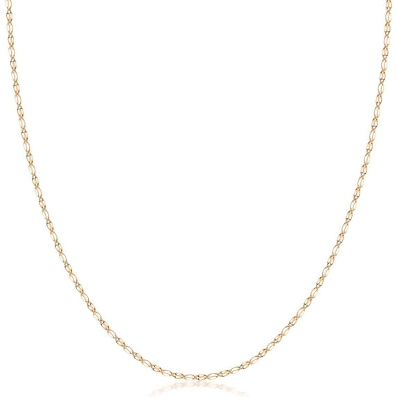 PORI JEWELERS 14K Solid Gold 2.0MM Diamond Cut Mirror Chain Necklace -Choose Your Color - Unisex Sizes 16"-30"